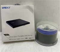 Liteon Ultra-Slim Portable DVD Writer & CDs