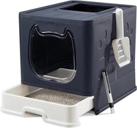 Suhaco Foldable Kitty Litter Box Top Entry Cat Lit