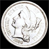 1886 Three Cent Nickel GEM PROOF