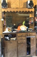 Barber Back Cabinet And Contents