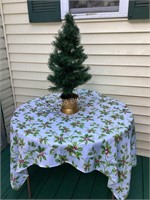Fiber Optic Christmas Tree & Tablecloth
