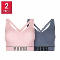 2-Pk Puma Women’s XL Convertible Sports Bra, Blue