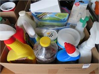 box of cleaning supplies