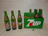 7-Up Bottles and Paper Case