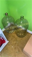 Two 5 gallon glass carboys