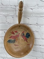 Fighting roosters 8” wooden pan