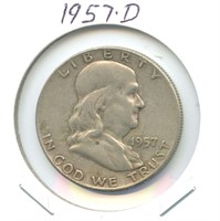 1957-D Franklin Silver Half Dollar