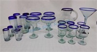 Blown glass glassware set