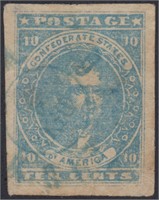 CSA Stamps #2 Used with light blue CDS CV $180