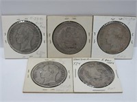 5 Silver coins Venezuela 5 Bolivar
