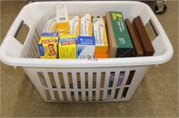 Laundry Basket w/Hanging Folders, Freezer Bags