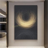 20 * 28in Abstract Black Gold Canvas Art
