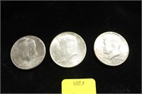 3 X $ KENNEDY HALVES