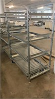 (2) DANISH TROLLEY, TOWABLE W/ 4 SHELVES and