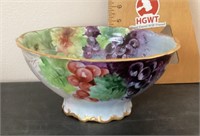 Hand painted Bavarian footed fruit bowl
