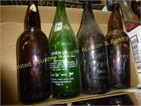 Box of 4 vintage bottles