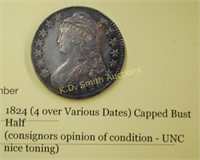 1824 (4 over Various Dates) Capped Bust Half