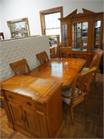 Nine-piece maple dining room set: china