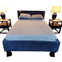 Microfiber Padded Bedframe with Tempur-Pedic Mattr