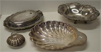 Two various silver plate serving bowls