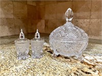 Beautiful Cut Crystal Glass Footed Candy Dish