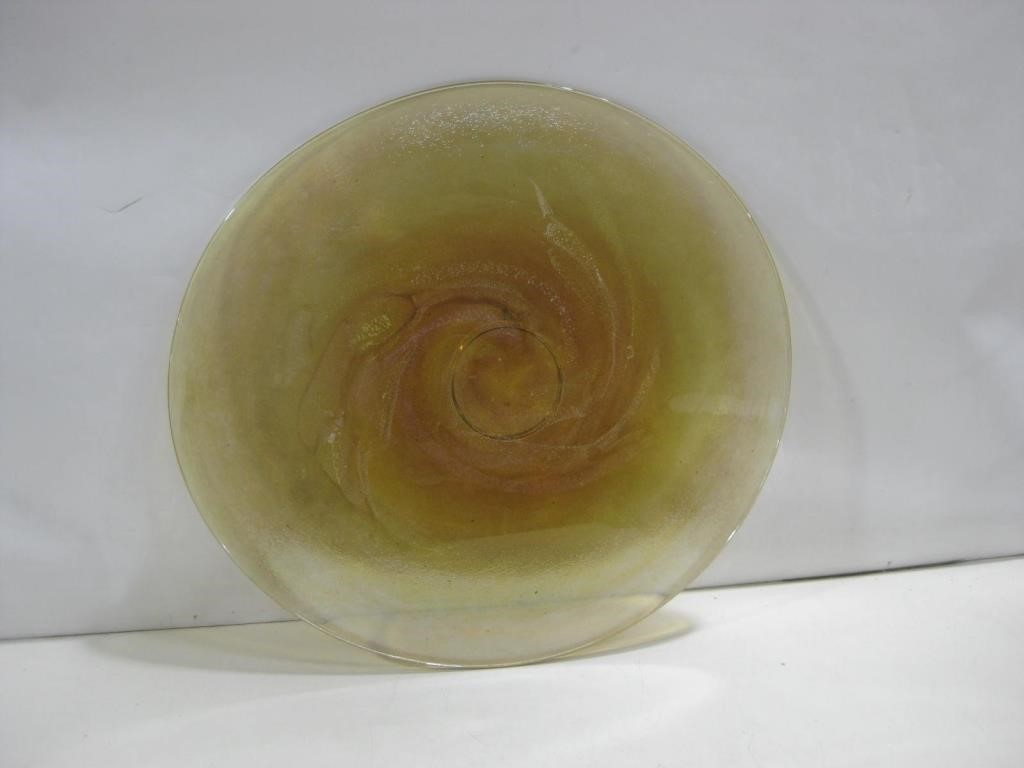 18.75"x 17.5" Large Art Glass Plate