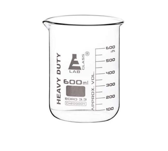 EISCO Heavy Duty Beaker 600ml 5mm Thick 3.3 Glass