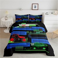Cartoon Tractor Comforter Set Twin SIze