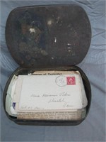 Antique Tin Filled with 1900s Ephemera