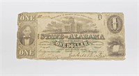 1863 STATE of ALABAMA $1 NOTE - FINE