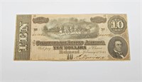 FEB. 17, 1864 CONFEDERATE $10 NOTE - XF