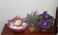 Home Decor: Vase with Shells and 2 Vases