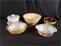 Pyrex, Fire King, & Glazed Bowls