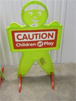 (2) Neon Caution Children at Play Signage