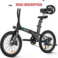 A9  20 Light Foldable Electric Bike  Black