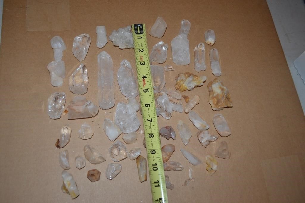 Large Group of Various sized Crystals