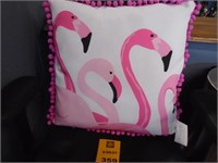 Fabia Flamingo Pom Pom Pillow