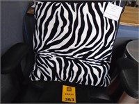 Xavier Flocked Zebra Throw Pillow