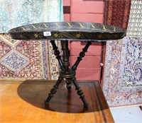 Antique French black lacquered tray top