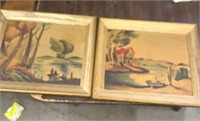 Pair of oil on boards