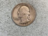 1937S Washington quarter