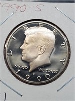 1990-S Clad Proof Kennedy Half Dollar