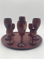 Costa Rican Exotic Wood Plate And Drinkware