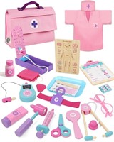 Doctor Kit for Kids Wooden, Toys for Girls 4-6