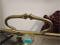 Edwardian Brass Frame Mirror Firescreen