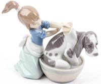 Lladro Figurine “ Bashful Bather”  Dog Bath  5455
