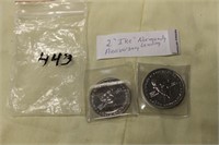 2 X $ "IKE" NORMANDY ANNIVERSARY LANDING COINS