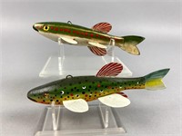 2 Bill Green Fish Spearing Decoys, LaPrairie, MN,