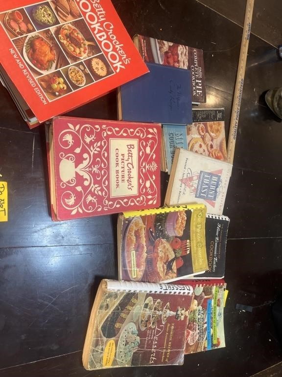 collection of vintage 1939 to 1960s cookbooks