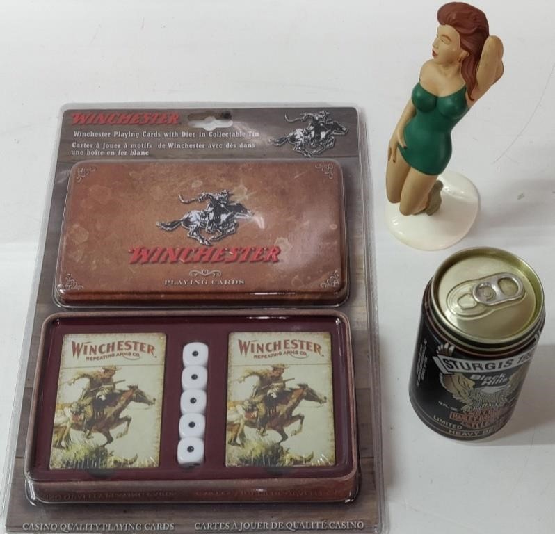 Sealed Harley Davidson Beer & Winchester Set